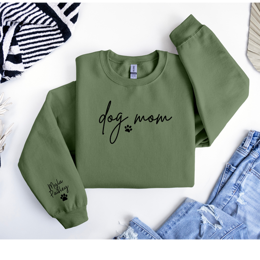 Dog Mom Custom Name Sweatshirt