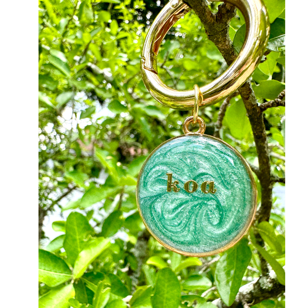 Light Green Swirl Pet ID Tag