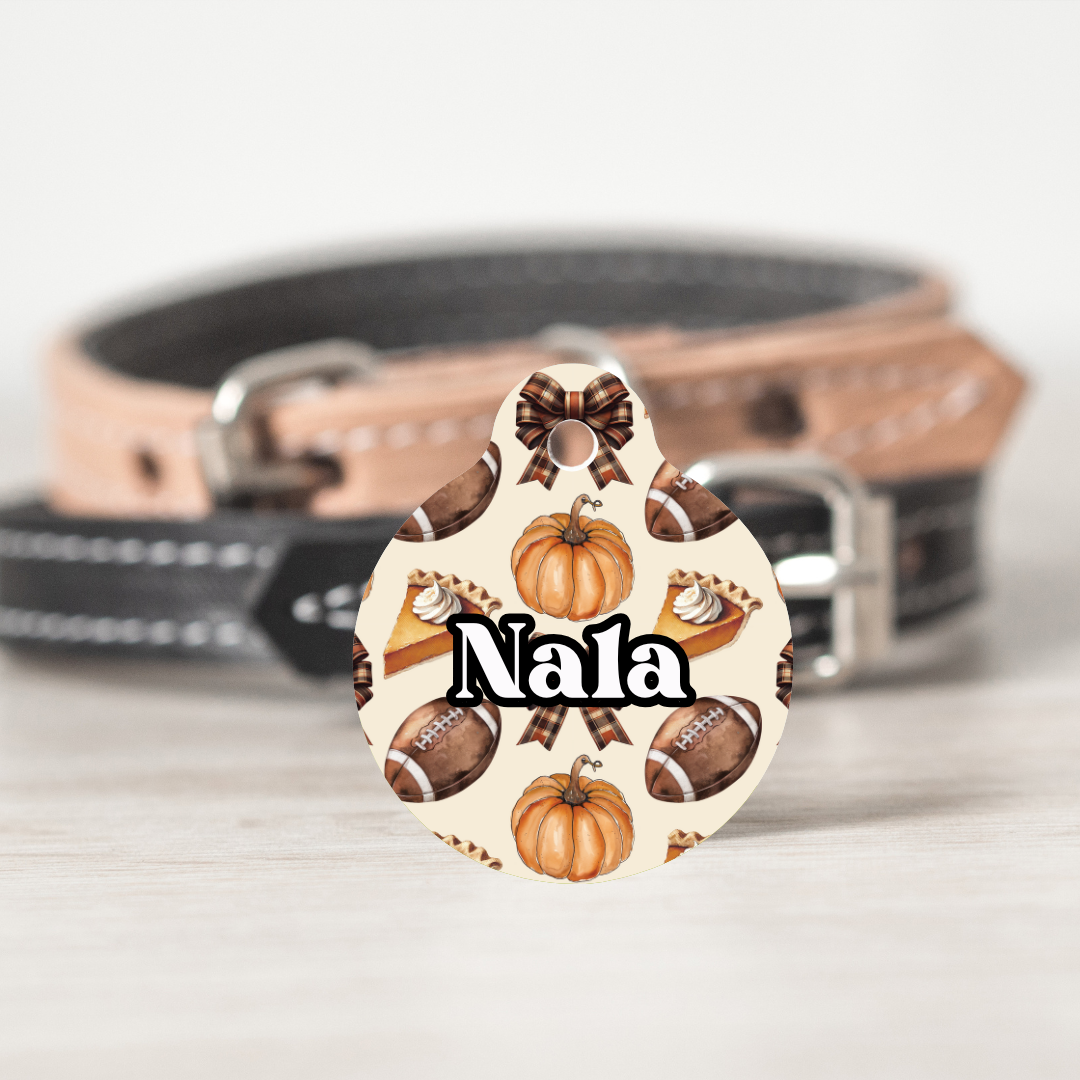 Fall Necessities QR Code Pet ID Tag