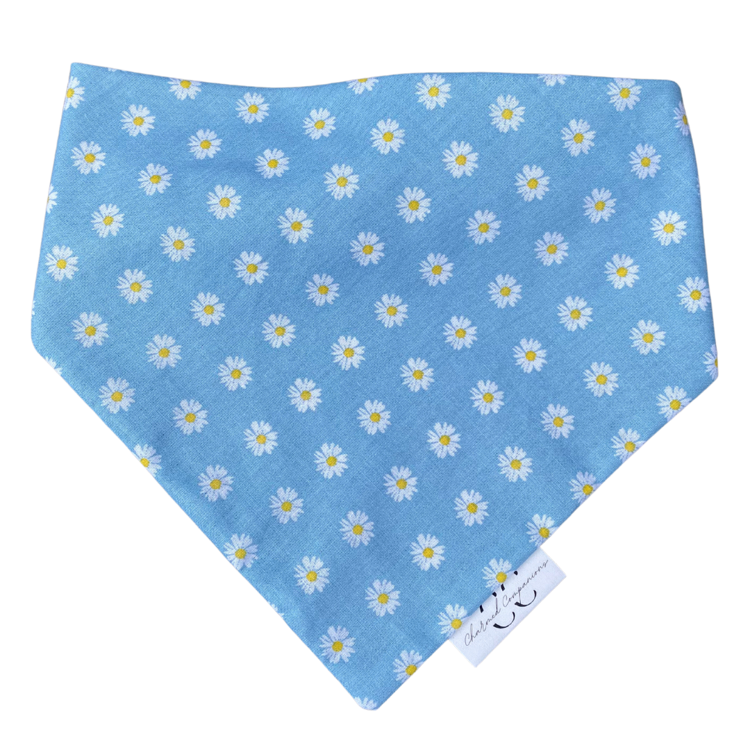 Blue Daisy Scrunchie Dog Bandana
