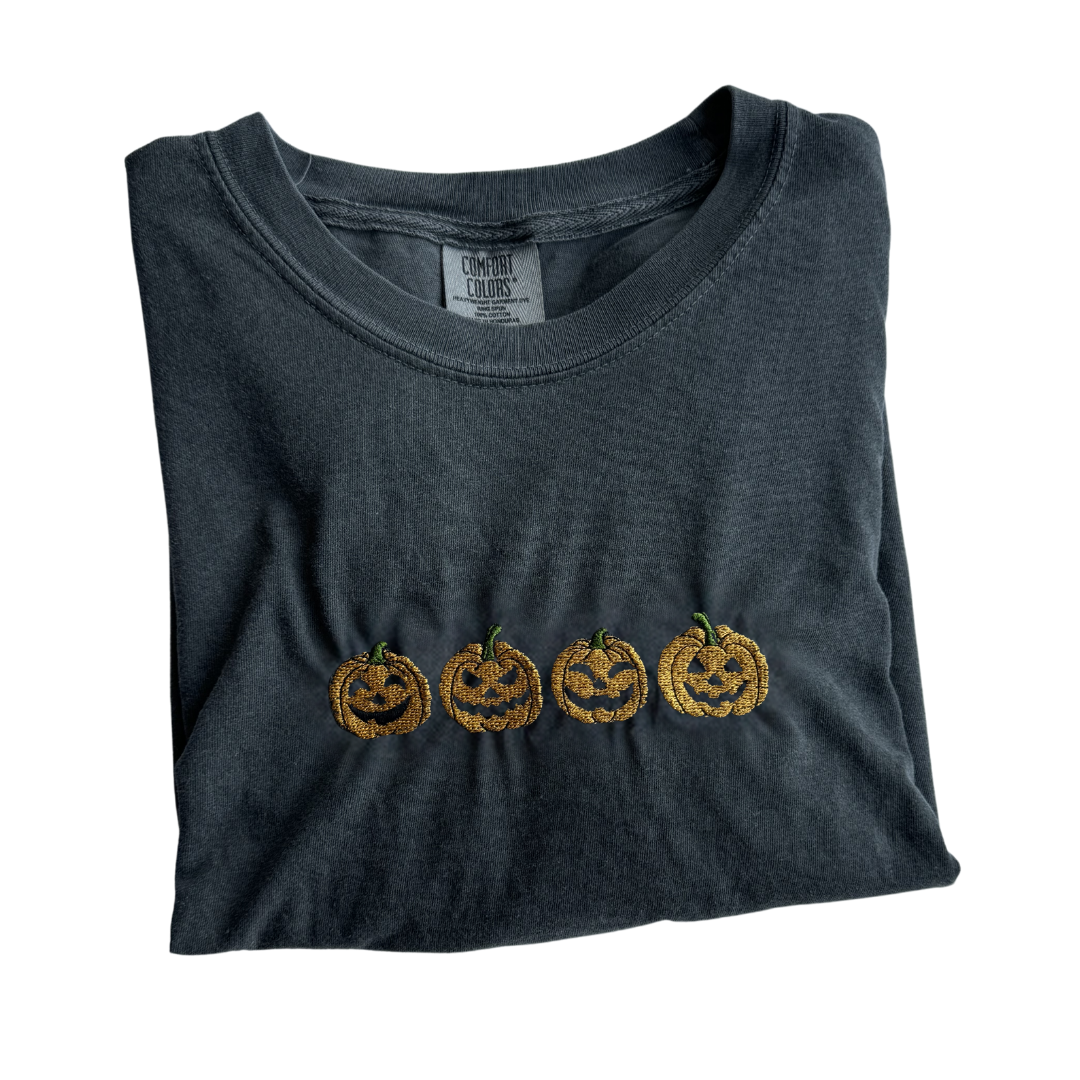 Embroidered Jack'O'Lanterns T-Shirt
