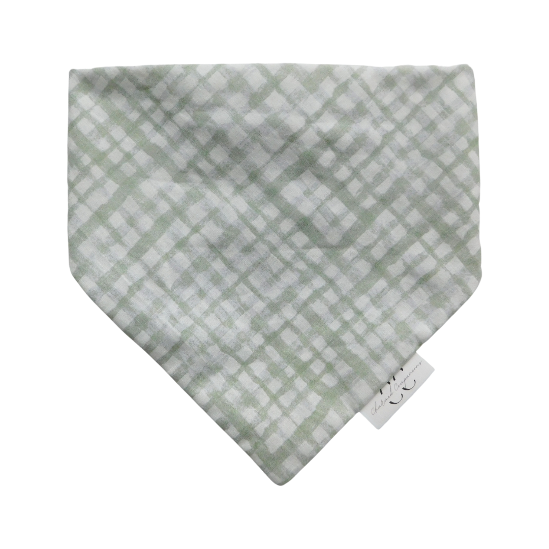Sage Gingham Dog Bandana
