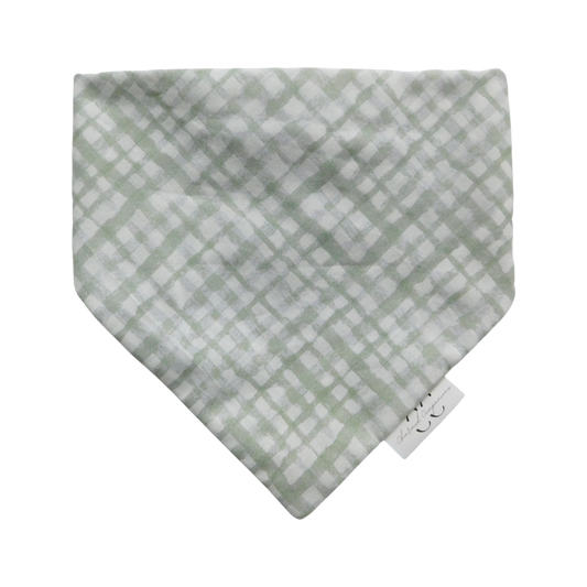 Sage Gingham Dog Bandana