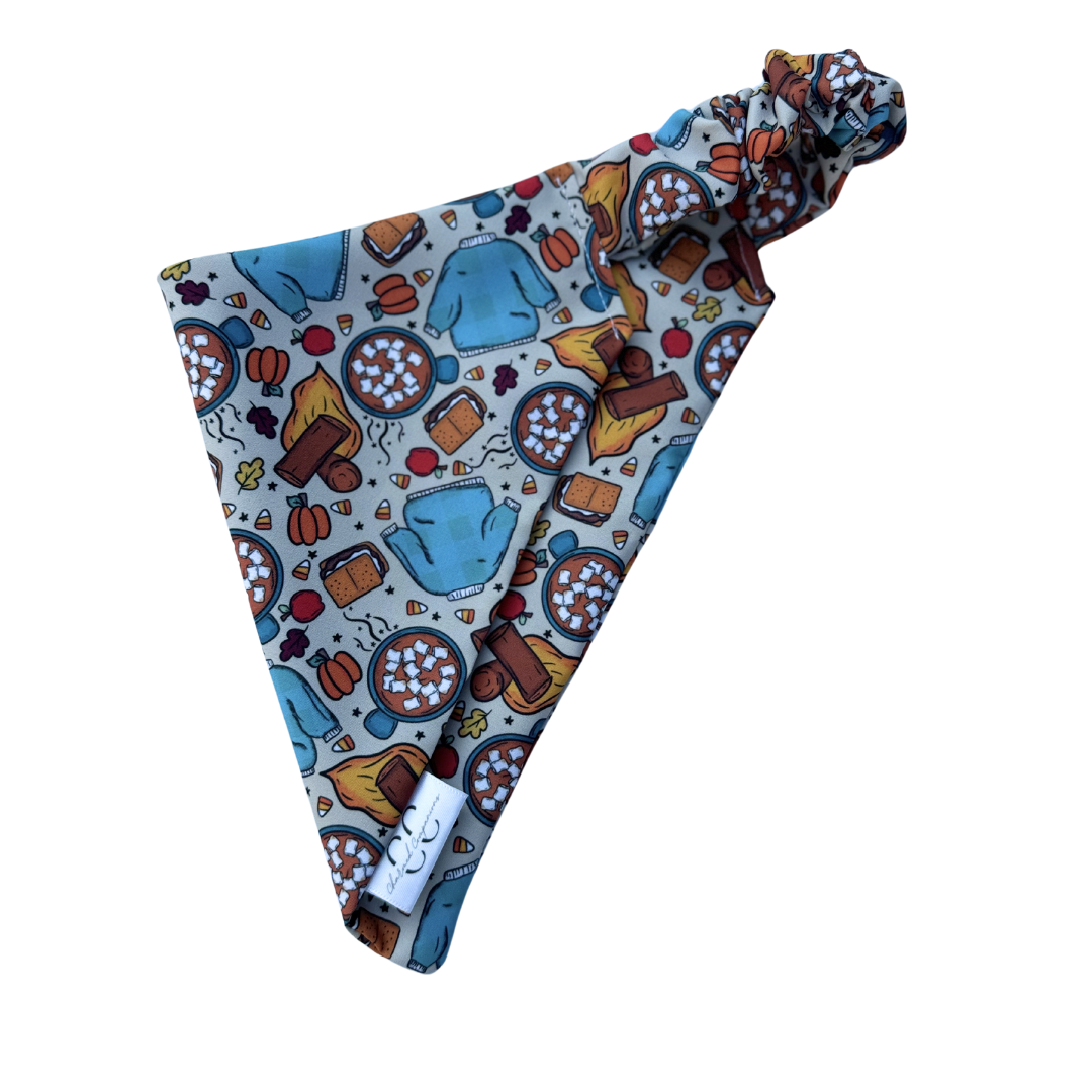 Campfire Smores Scrunchie Dog Bandana