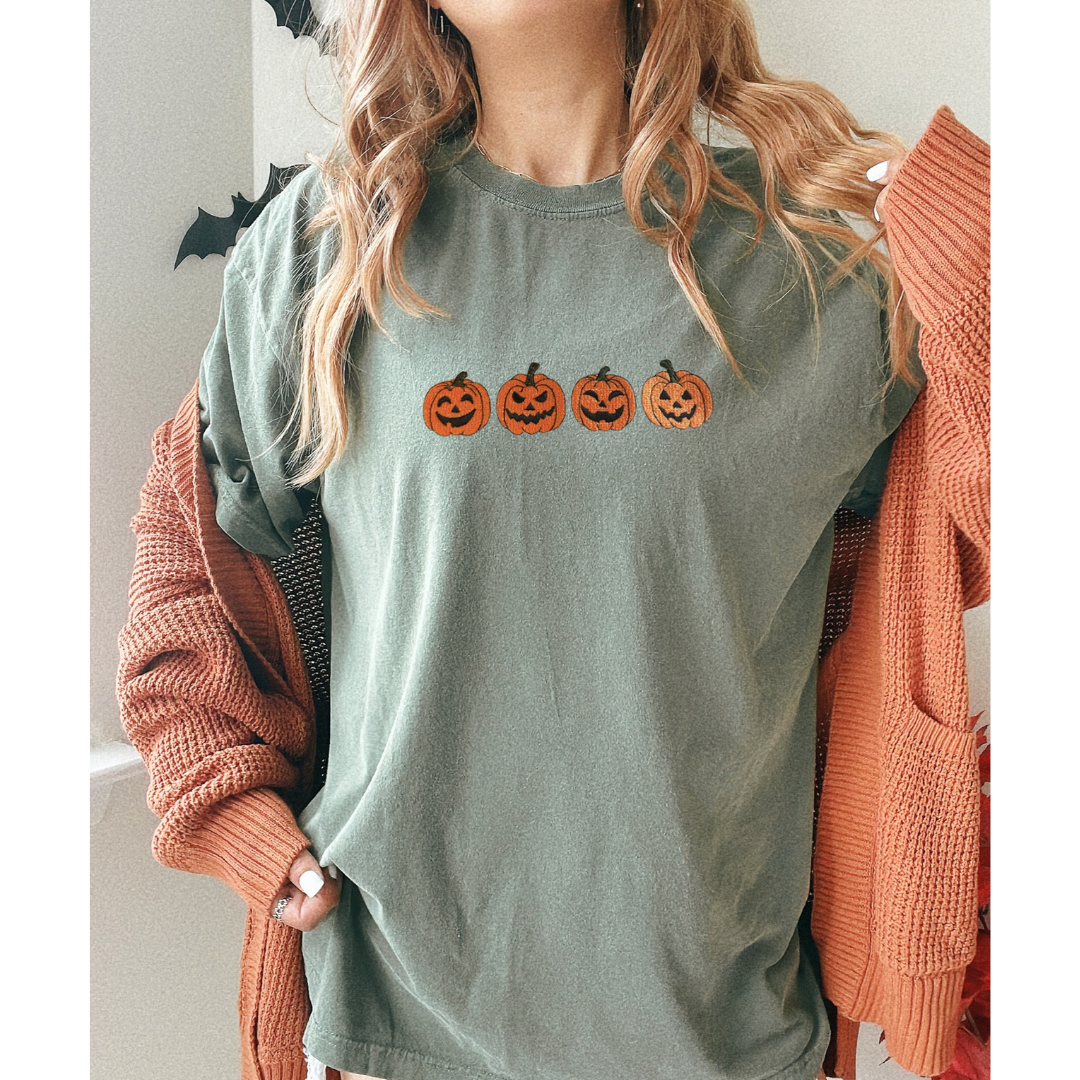 Embroidered Jack'O'Lanterns T-Shirt
