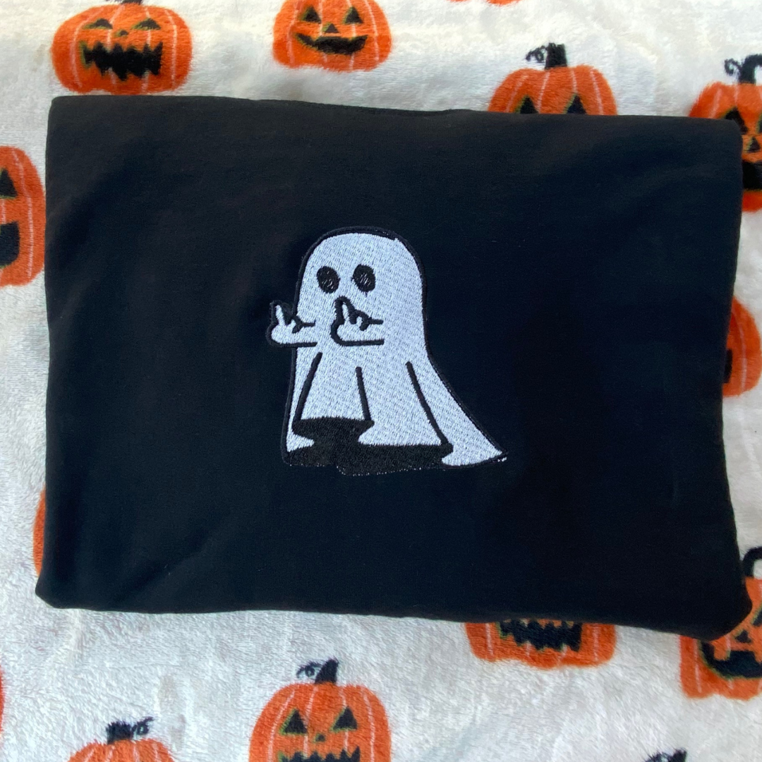 Flipping Cute Ghosty Embroidered Sweatshirt