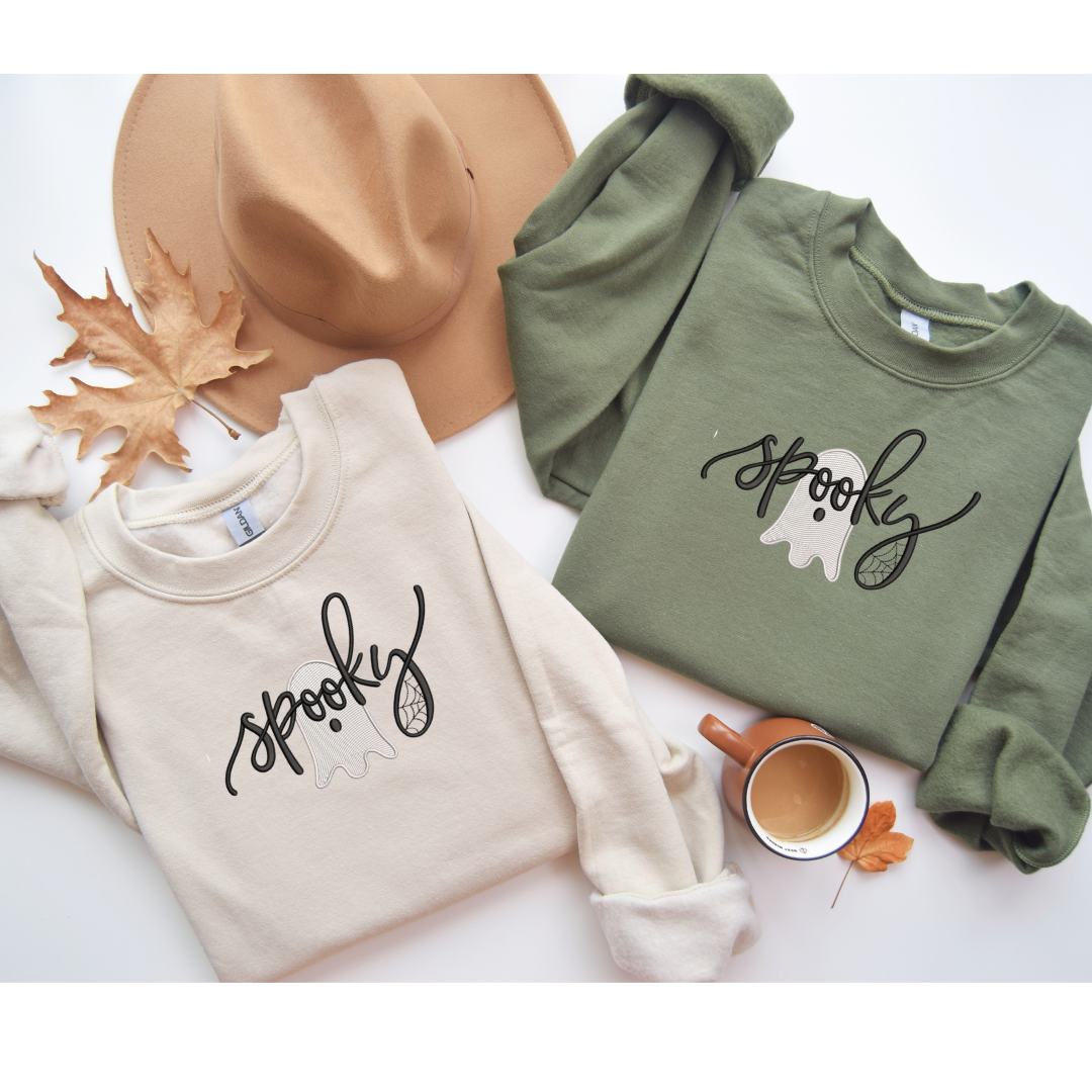 Spooky Ghost Embroidered Sweatshirt