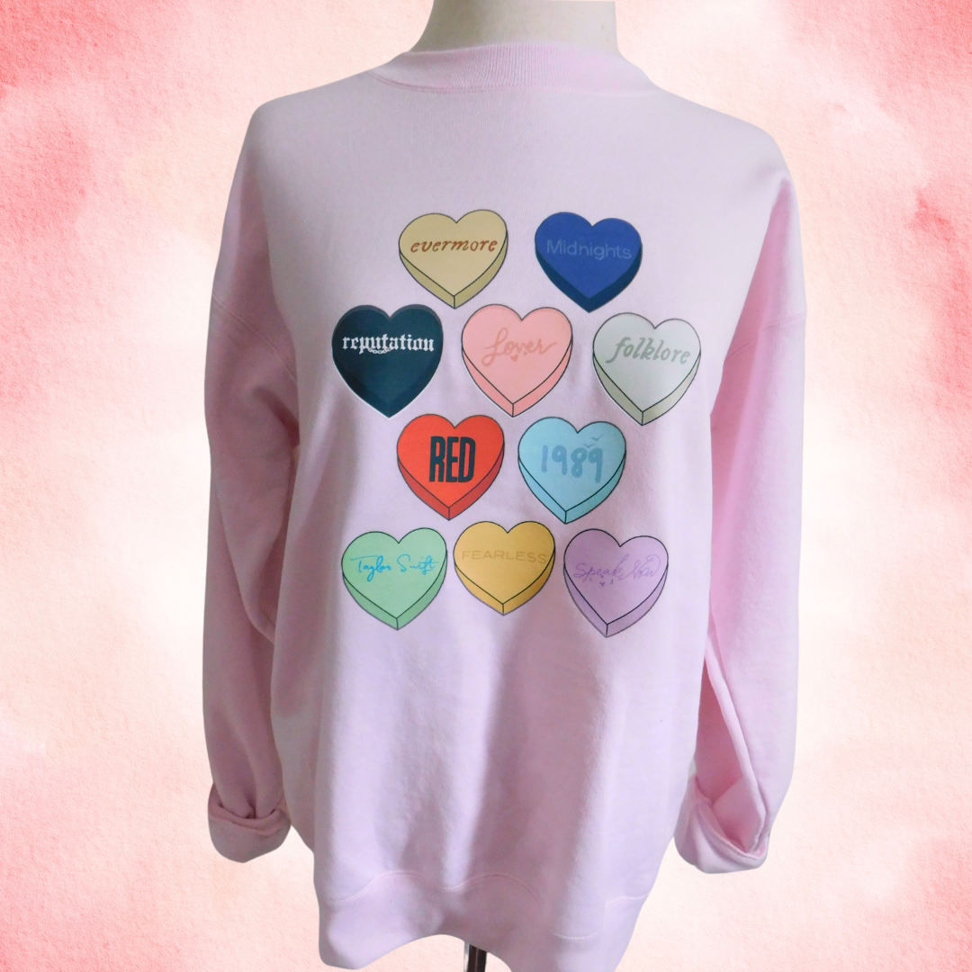 The Eras Tour Hearts Crewneck and Hoodie