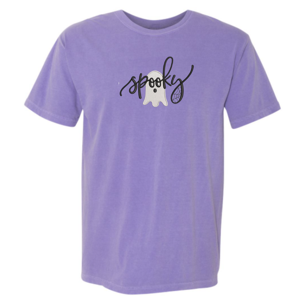 Spooky Ghost Embroidered T-Shirt