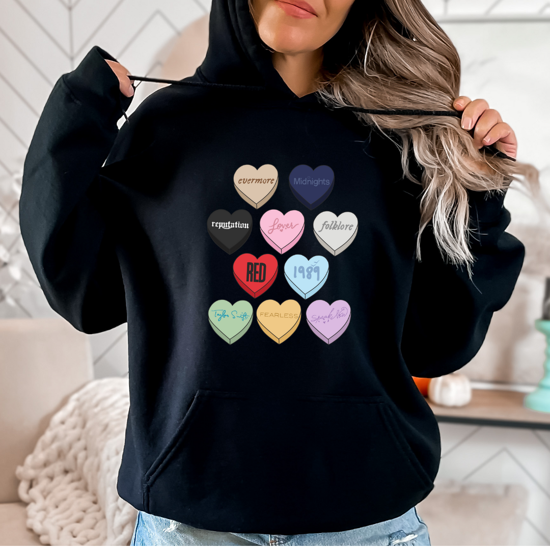 The Eras Tour Hearts Crewneck and Hoodie