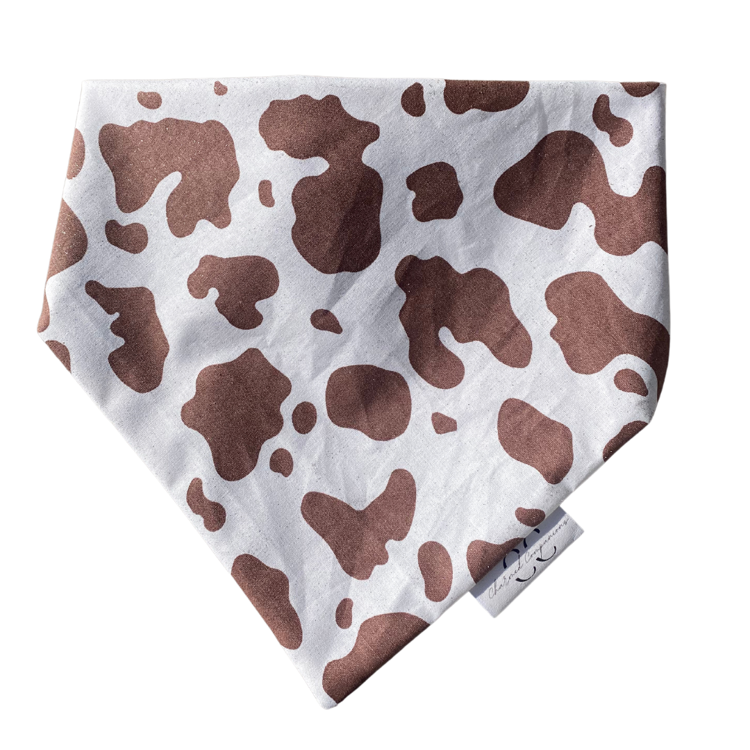 Brown Sparkle Cow Dog Bandana