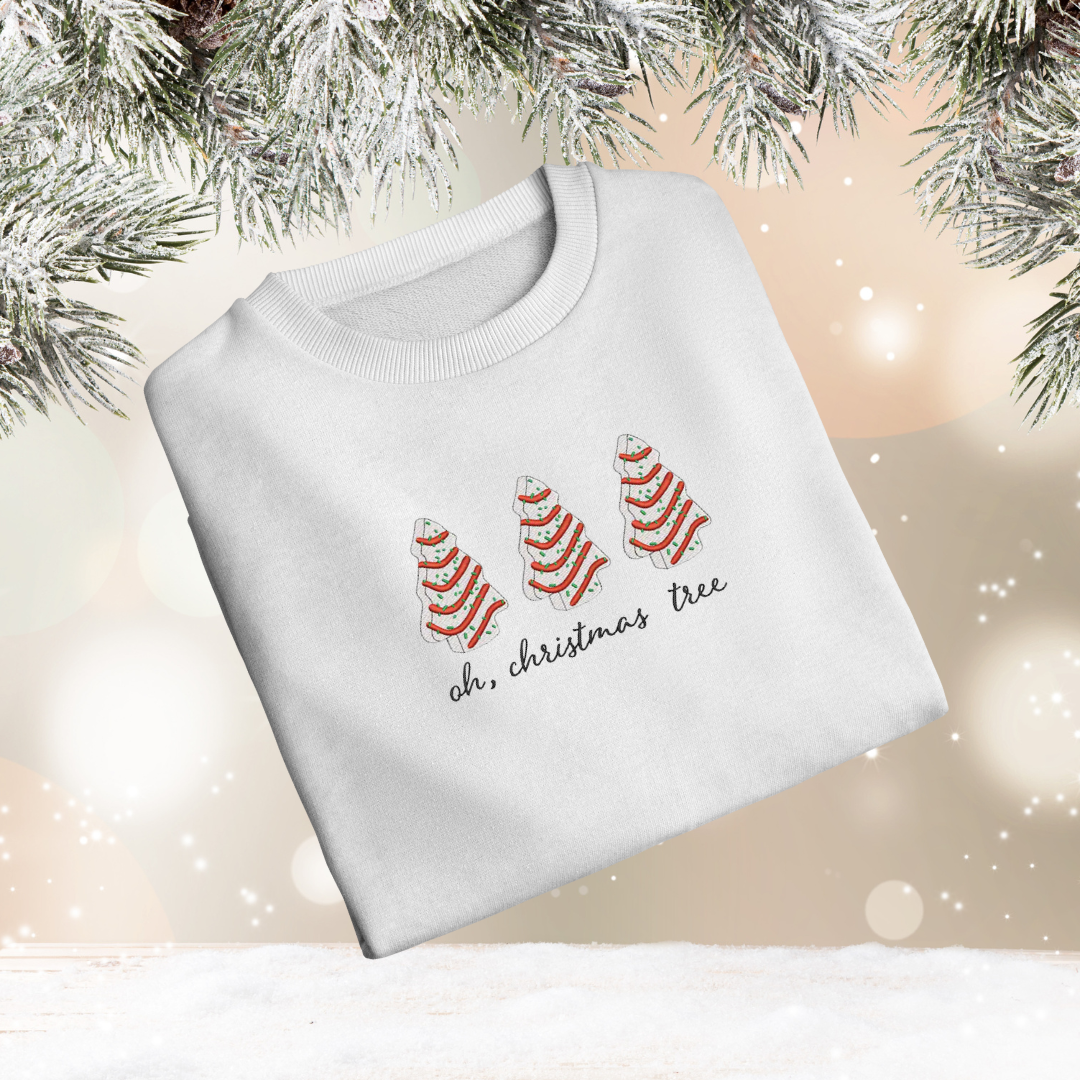 Christmas Tree Cake Embroidered Sweatshirt