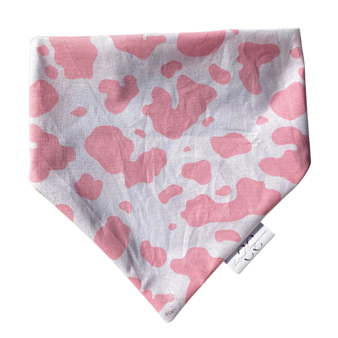 Pink Sparkle Cow Dog Bandana