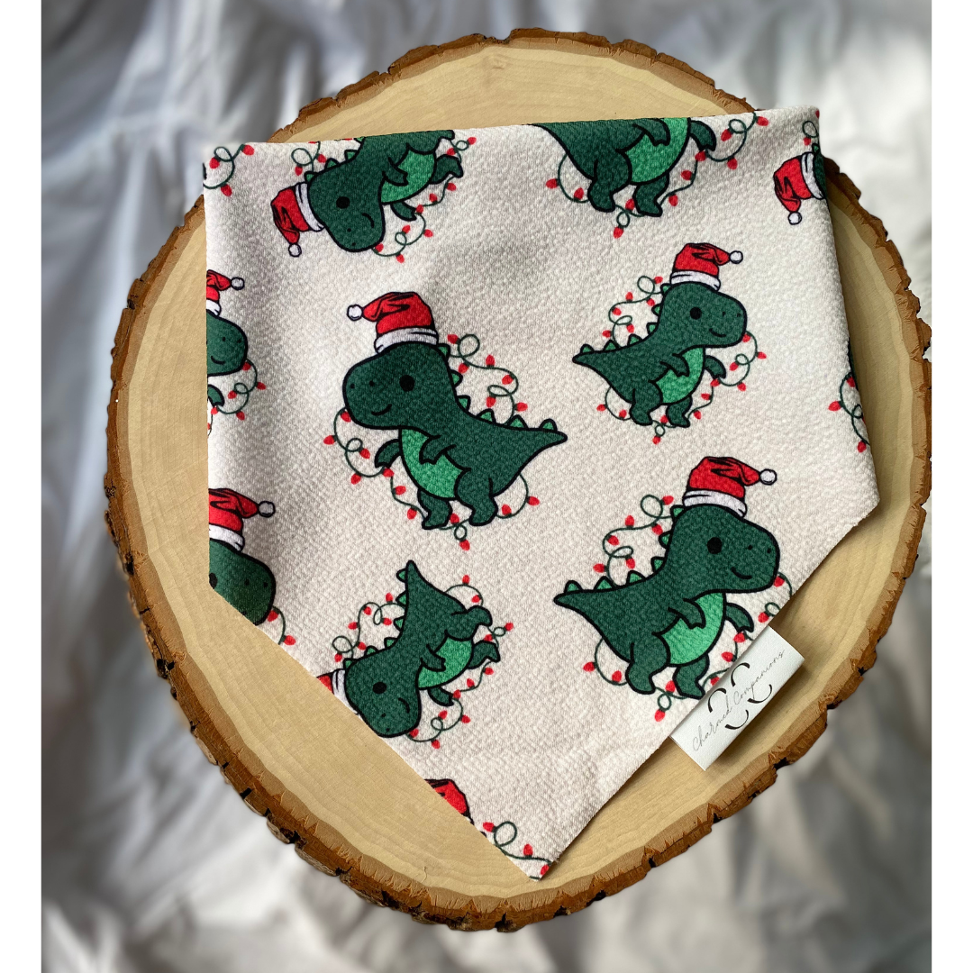 Festive Dino Dog Bandana