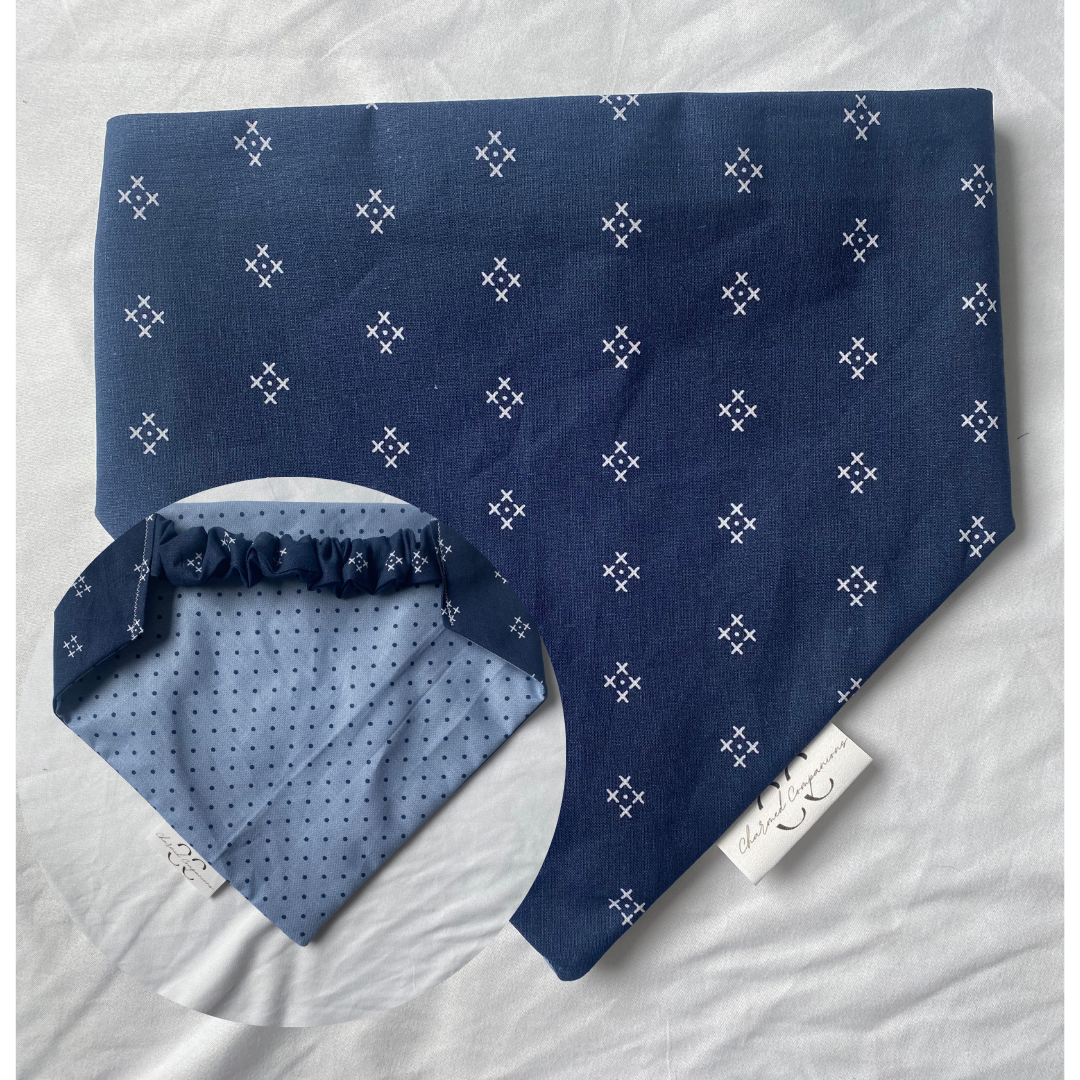 Blue Bliss Reversible Dog Bandana