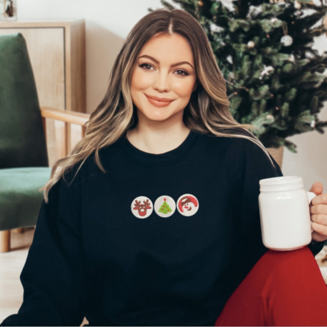 Christmas Cookie Embroidered Sweatshirt