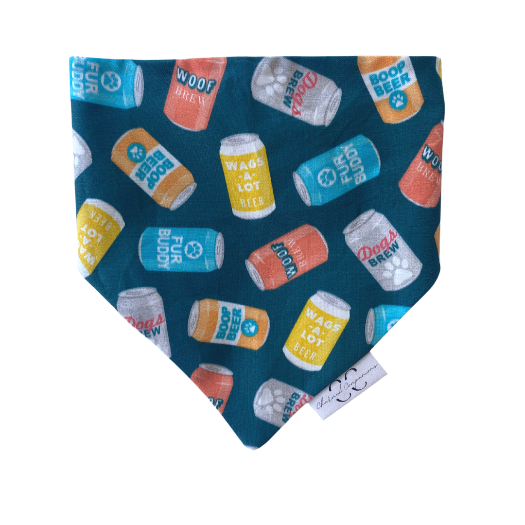 Beer Buddy Tie on Dog Bandana – Paw Prints Dog Co.