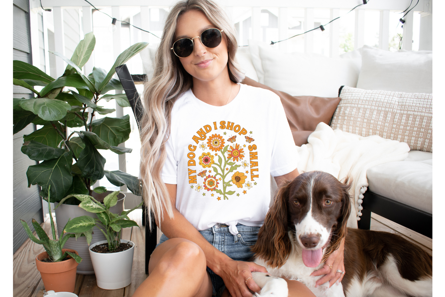 My Dog and I Shop Small T-shirt