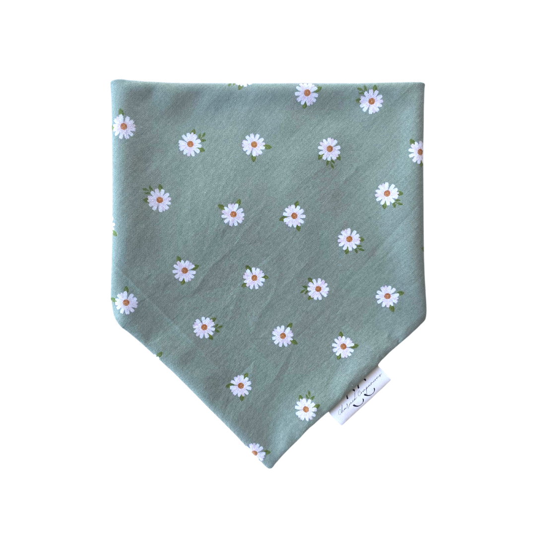 Daisies on Sage Dog Bandana