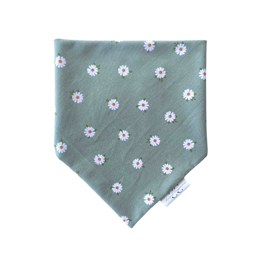 Daisies on Sage Dog Bandana