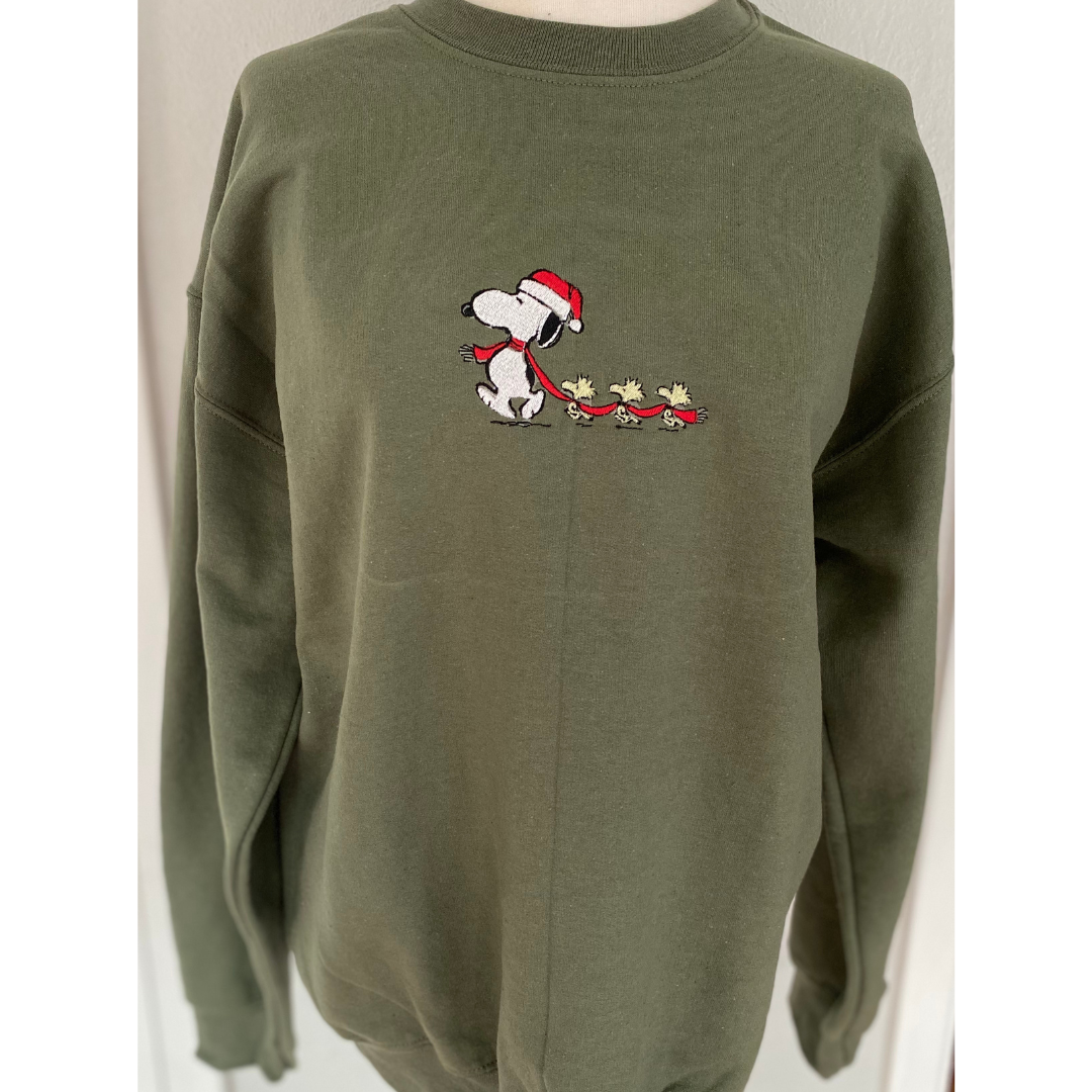 Christmas Snoopy Embroidered Sweatshirt