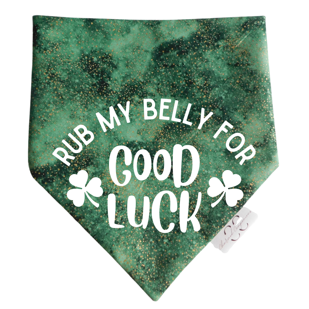 Rub My Belly For Good Luck St. Patrick's Day Dog Bandana