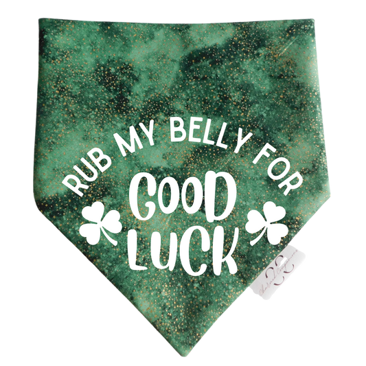 Rub My Belly For Good Luck St. Patrick's Day Dog Bandana
