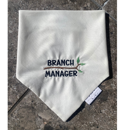 Branch Manager Embroidered Dog Bandana