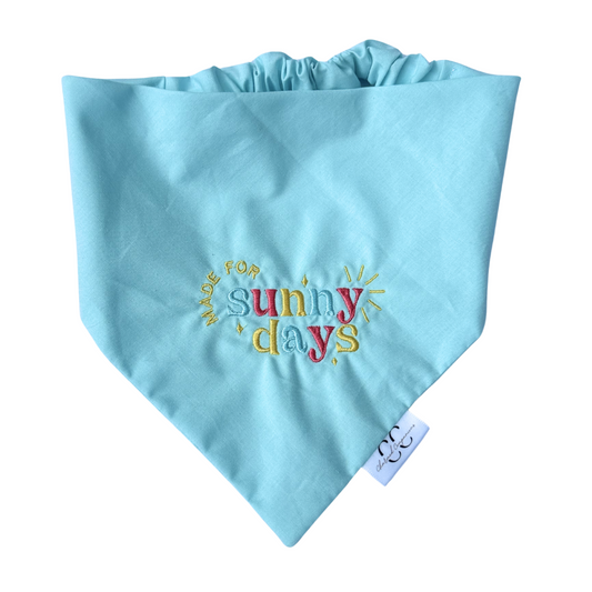 Made for Sunny Days Embroidered Dog Bandana