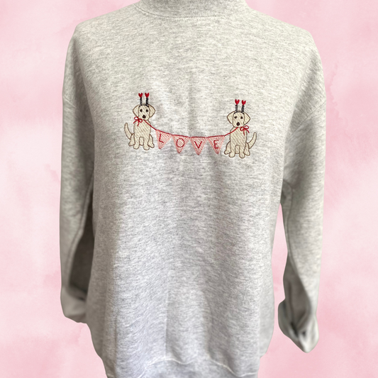 Love and Dogs Embroidered Sweatshirt