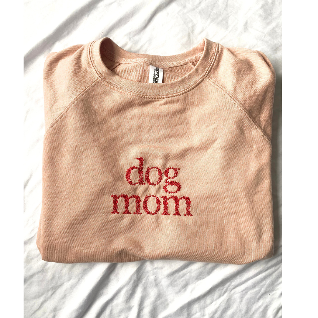 Dog Mom Rose Embroidered Sweatshirt