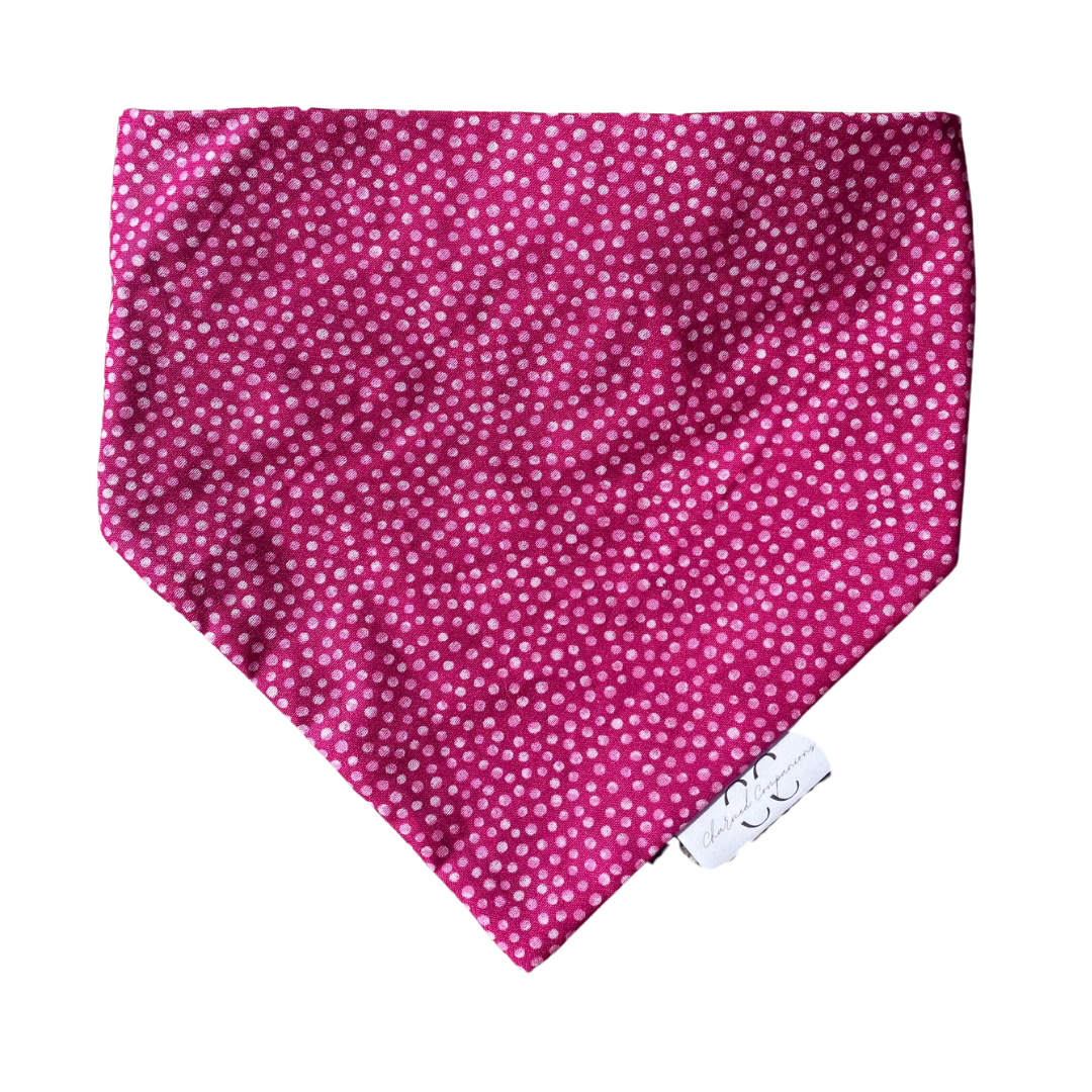 Hot Pink Dots Scrunchie Dog Bandana