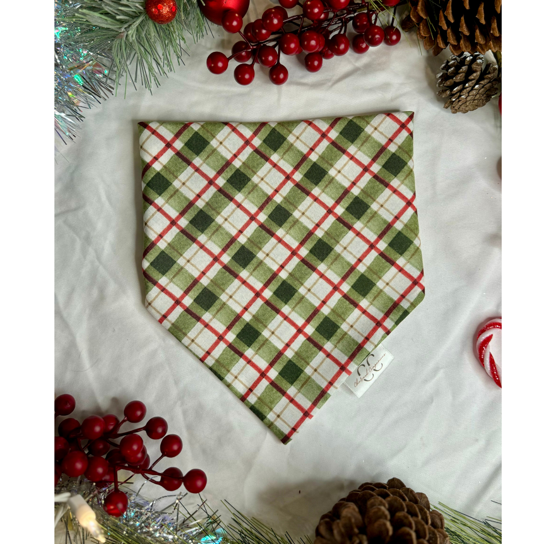 Christmas Scrunchie Dog Bandana- Eggnog