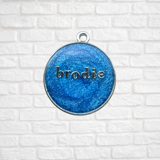 Sparkle Blue Pet ID Tag