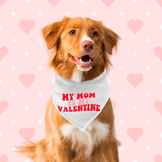 My Mom is My Valentine Dog Bandana