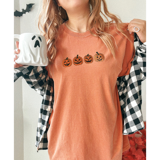 Embroidered Jack'O'Lanterns T-Shirt