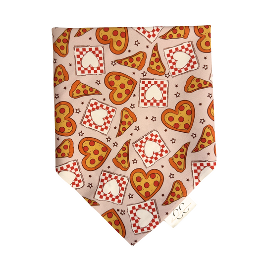 Pizza My Heart Scrunchie Dog Bandana