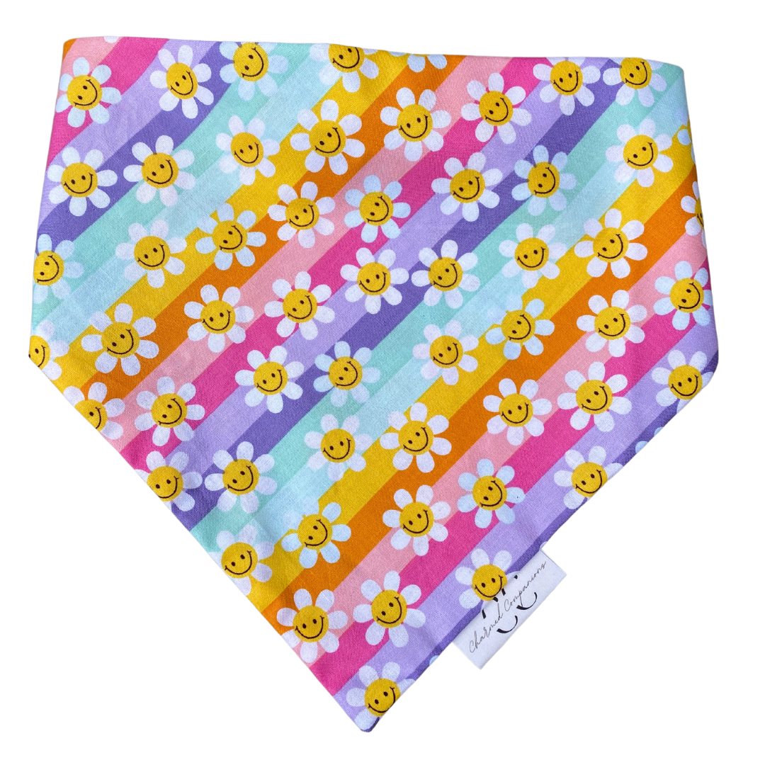 Colorful Daisies Scrunchie Dog Bandana