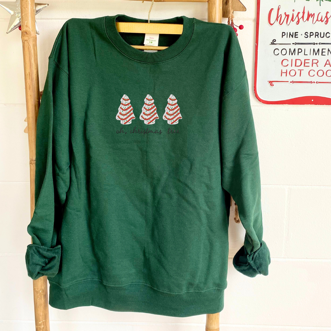 Christmas Tree Cake Embroidered Sweatshirt