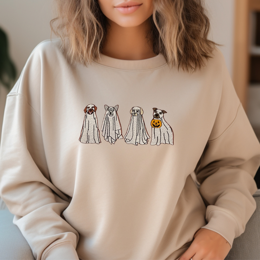 Ghosty Dog Embroidered Sweatshirt