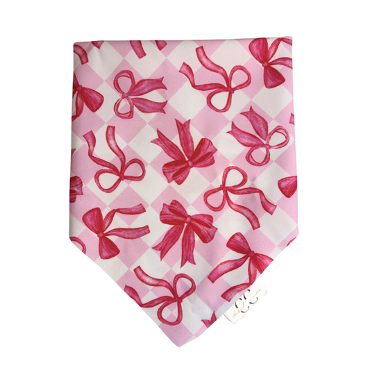 Pretty Pink Bows Scrunchie Dog Bandana