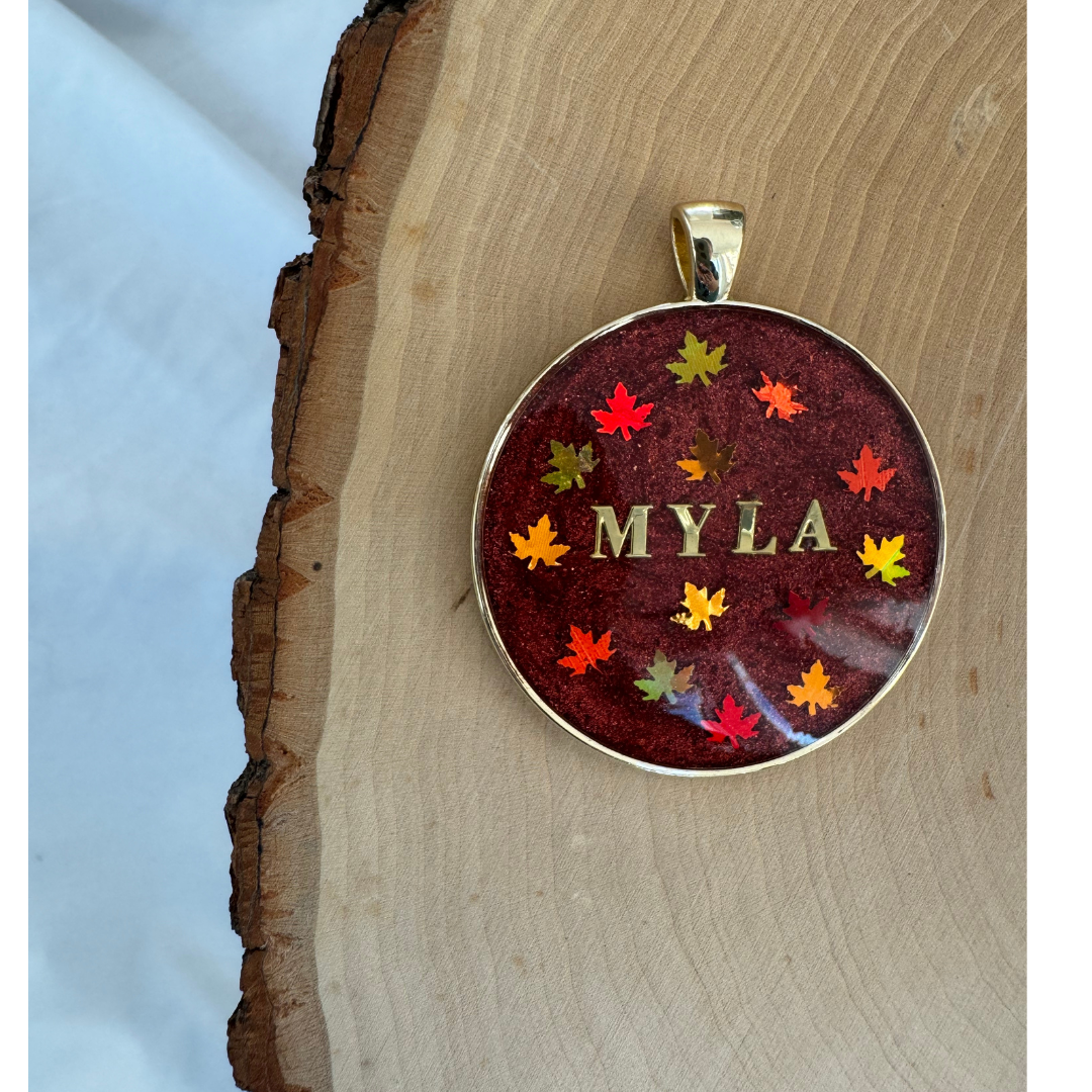 Fall Leaves Pet ID Tag