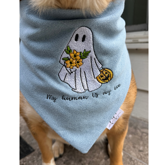 My Human Is My Boo Embroidered Scrunchie Bandana