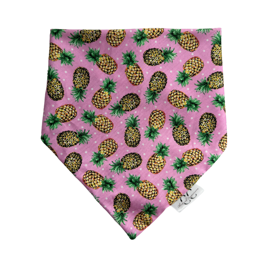 Pink Pineapple Scrunchie Dog Bandana