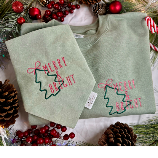 Merry and Bright Sweatshirt and Bandana Bundle