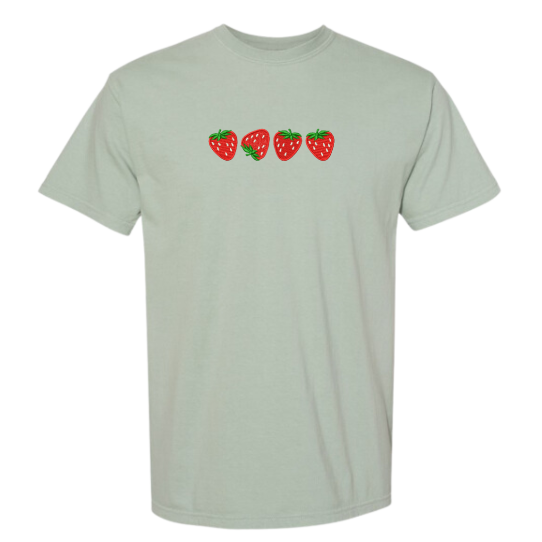 Strawberry Pickin' Embroidered T-Shirt