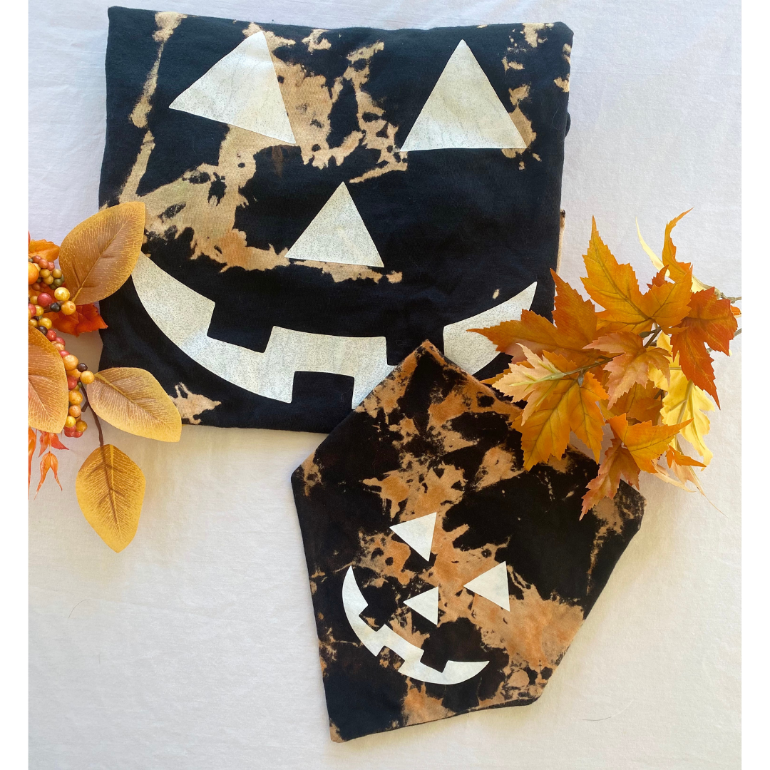 Bleach Dye Jack-O'Lantern T-shirt